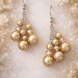 Gold Cluster Drop Earrings - Women Jewelry